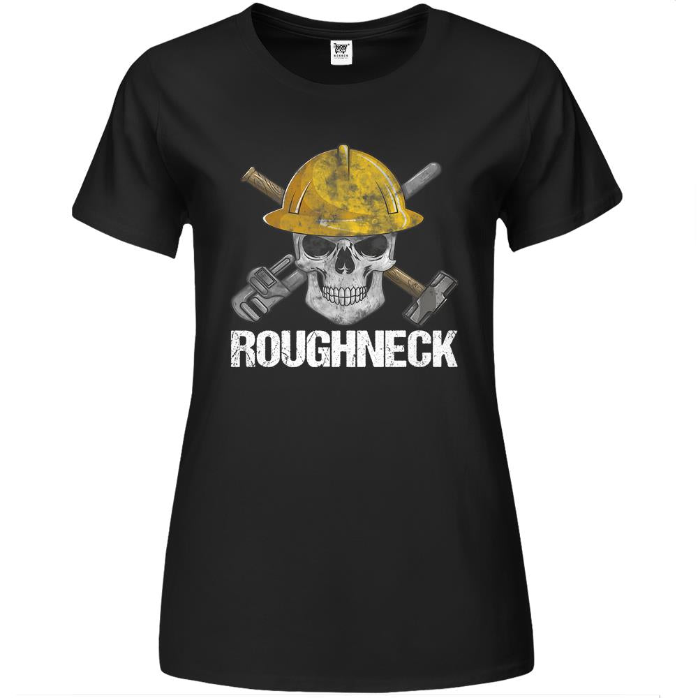 Roughneck Skull, Oilfield Worker Oil Field Rig Drilling Premium Womens Tshirts