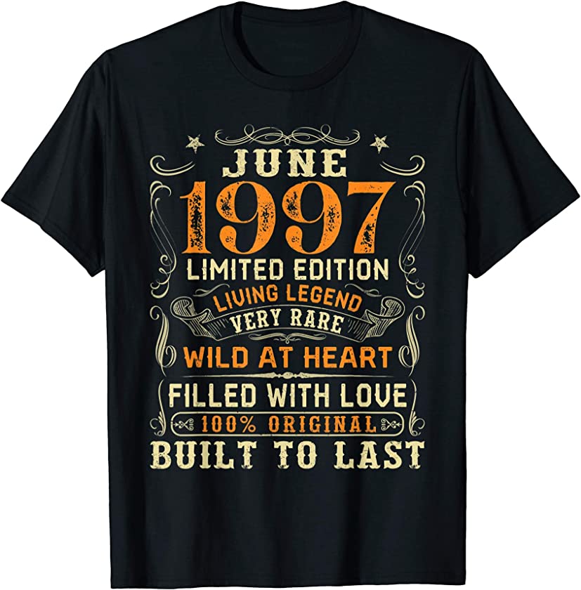 Vintage June 1997 Awesome 24 Yrs Old 24th Birthday Gift T-Shirt