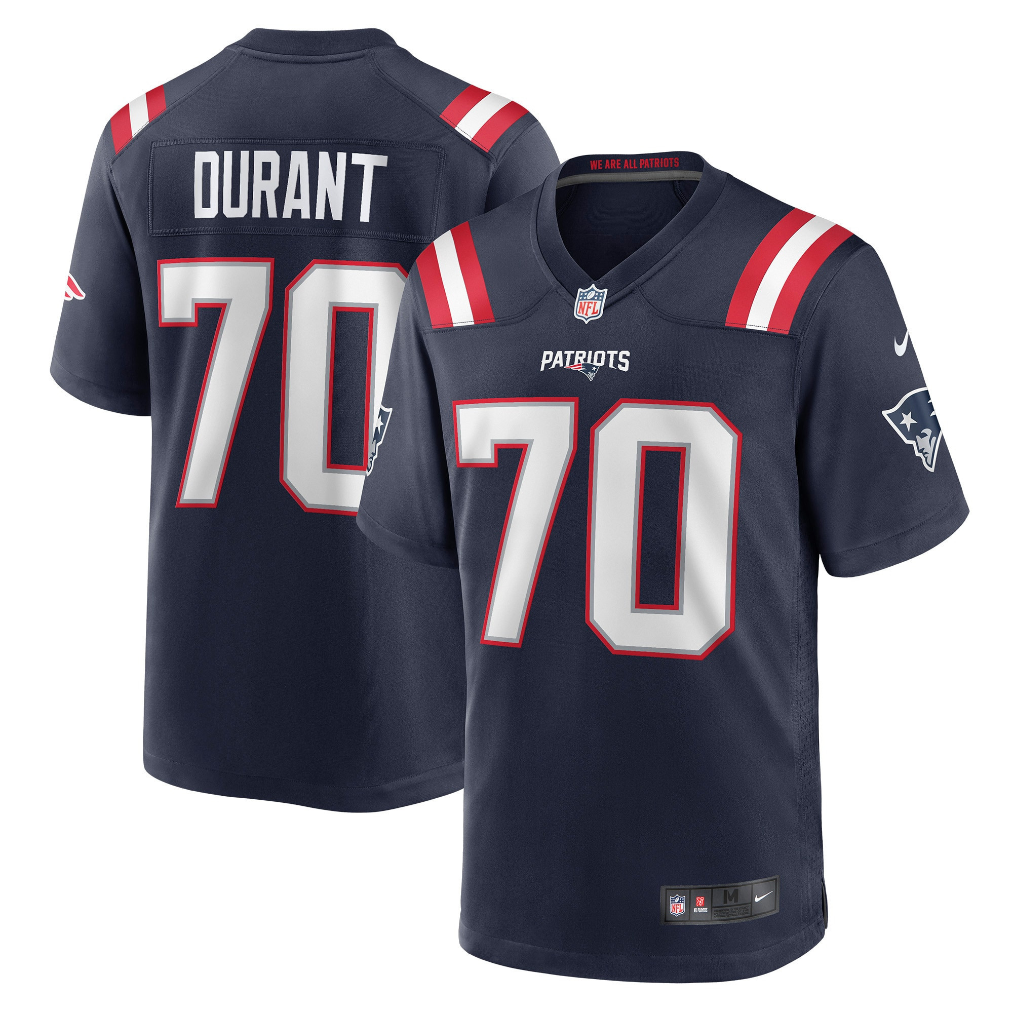 Yasir Durant New England Patriots Game Player Jersey – Navy NFL