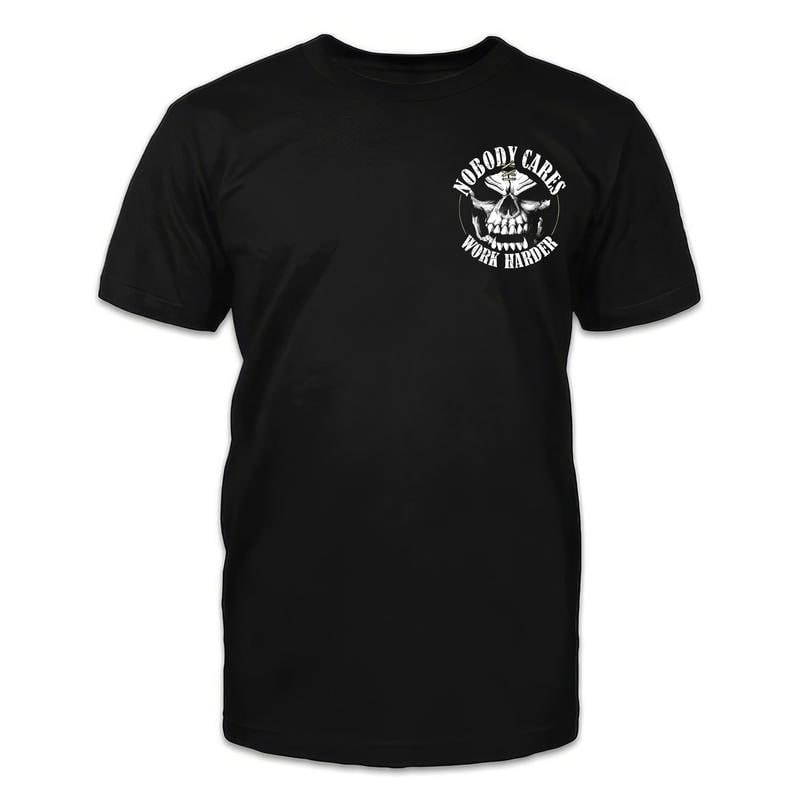 Nobody Care Work Harder Skull Cool Tshirt for Men & Women, Cool Skull Graphic Tee, Finger Funny Shirt, Funny Graphic Shirts Casual, Plain, Tshirt