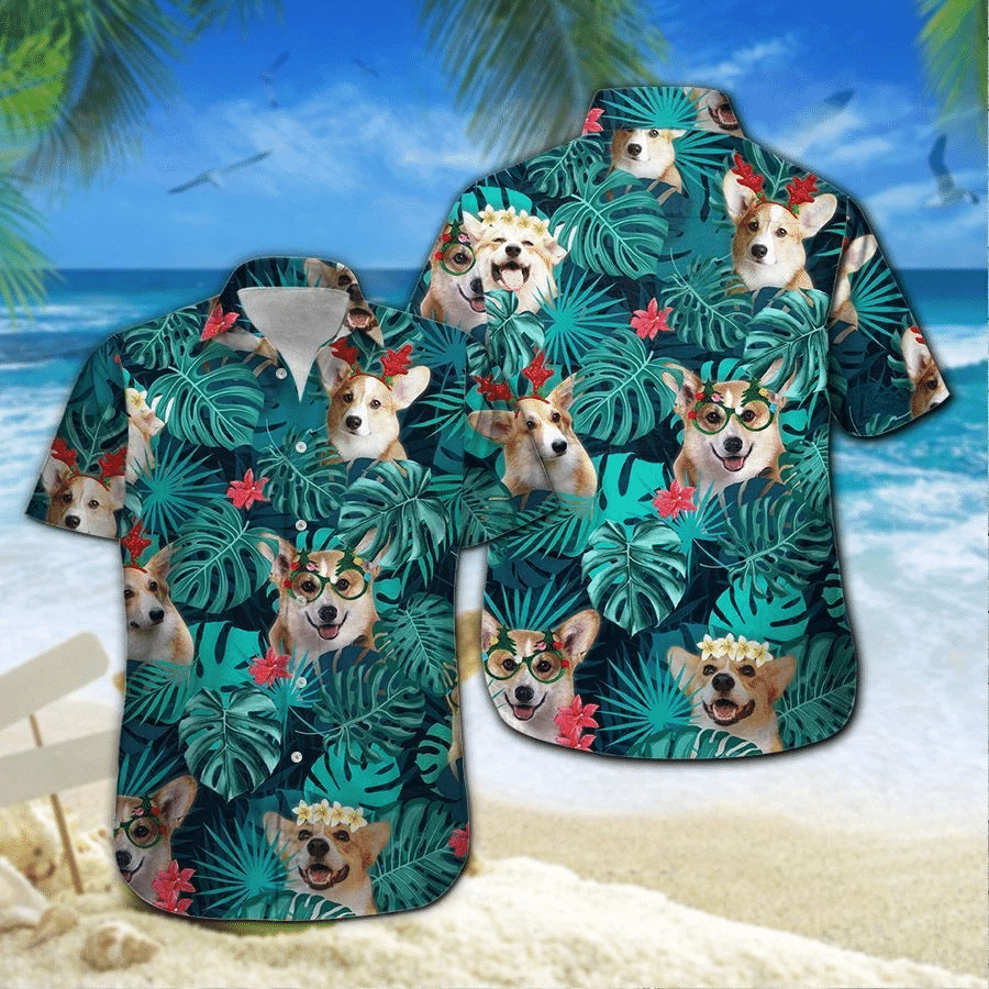 Corgi And Santa Surfing Men Hawaii Shirt For Omeone Who Loves On Christmas Time Ha83470