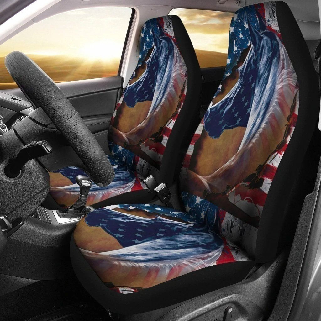 American Flag Horse Car Seat Covers Gift Who Loves Horse Nh1911