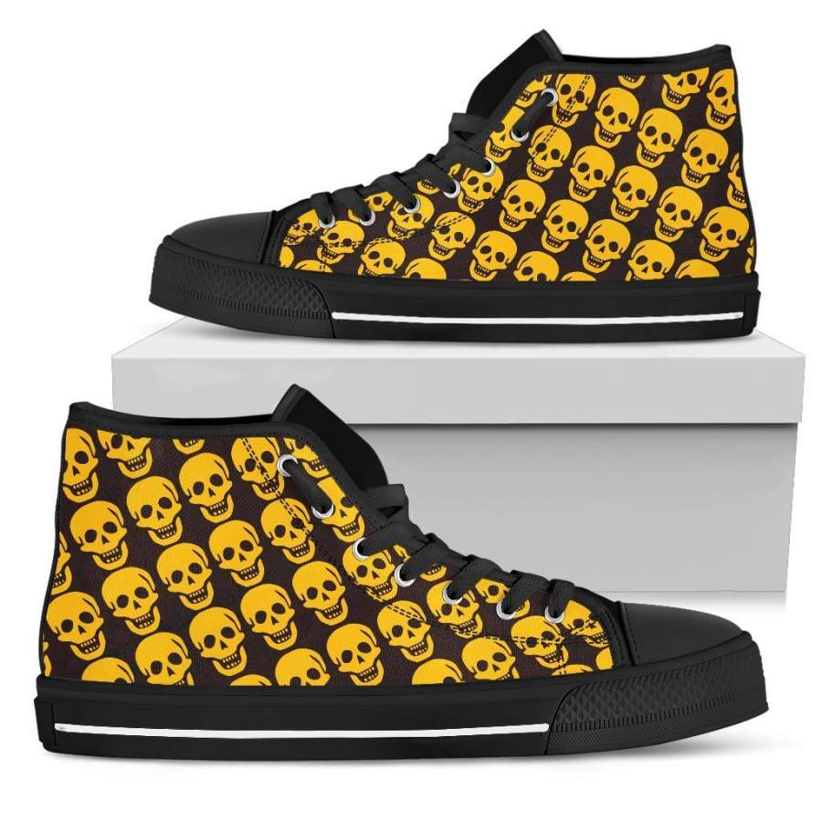 Yellow skull pattern high top PL18032020