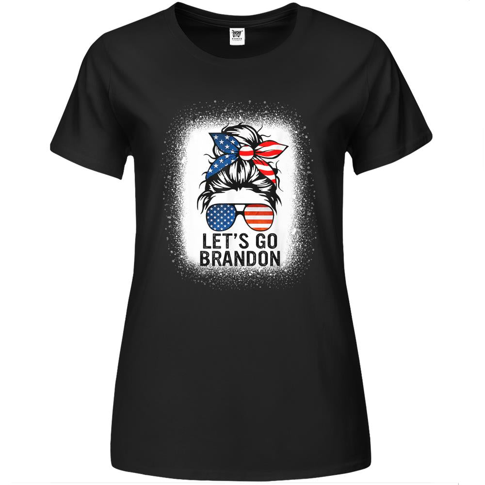 Let’S Go Brandon Conservative Messy Bun Bleached Style Women Premium Womens T Shirts