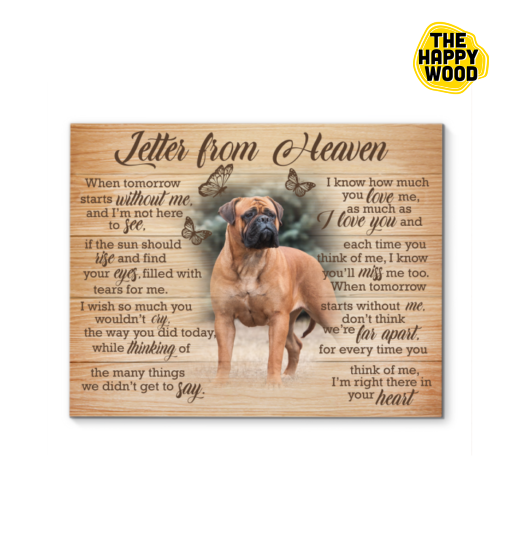 Bullmastiff Letter From Heaven Custom Horizontal Canvas Poster For Home Decoration