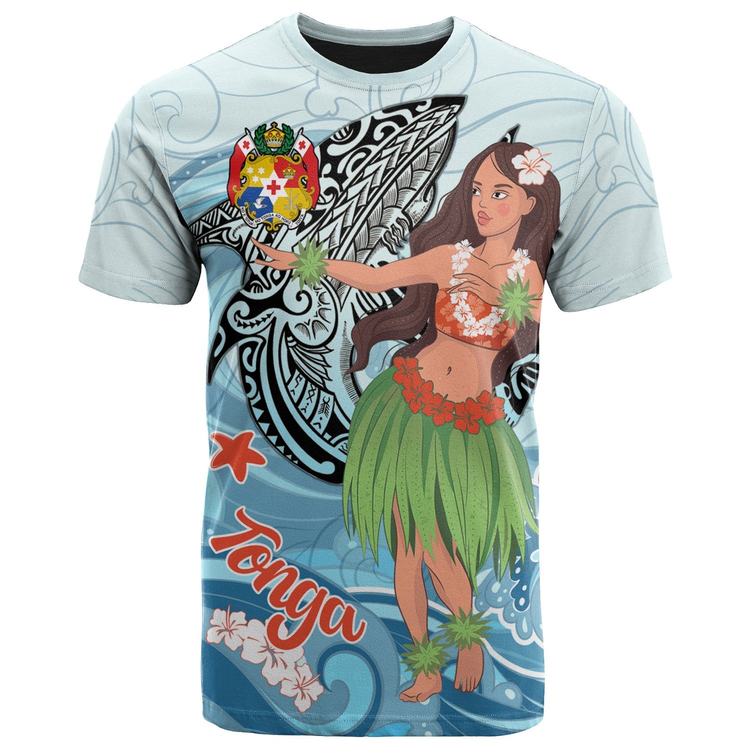 Tonga T-Shirt – Polynesian Girls With Shark