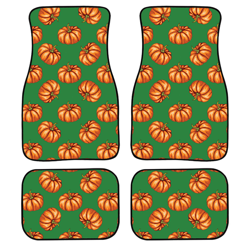 Green Pumpkin Pattern Print Front And Back Car Floor Mats, Front Car Mat