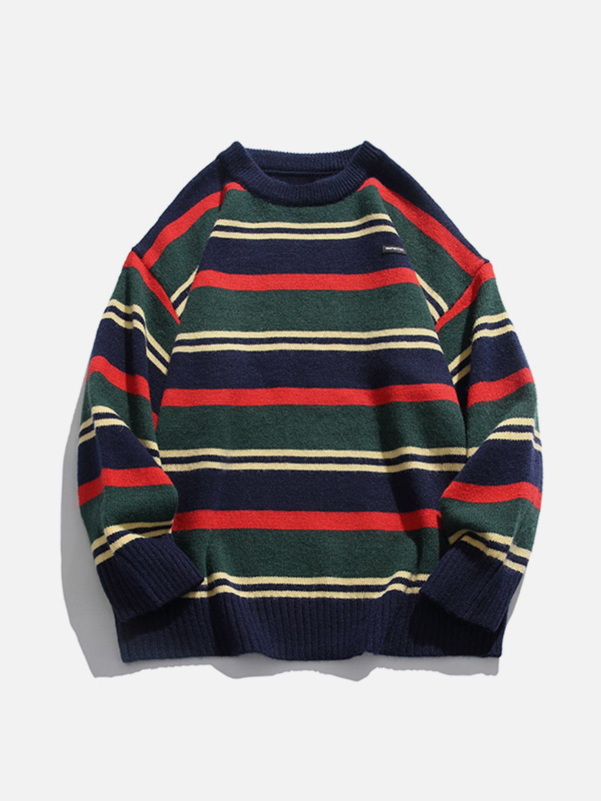 Talishko™ – Vintage Stripe Patchwork Sweater