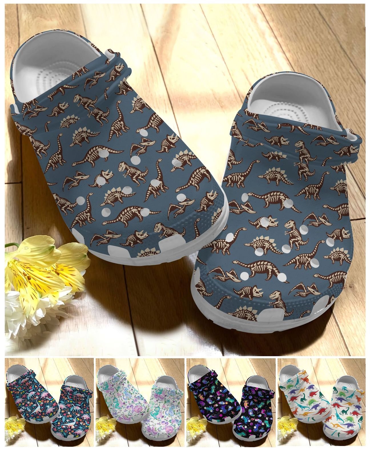 Dinosaur Personalize Clog, Custom Name, Text, Fashion Style For Women, Men, Kid, Print 3D Dinosaur World