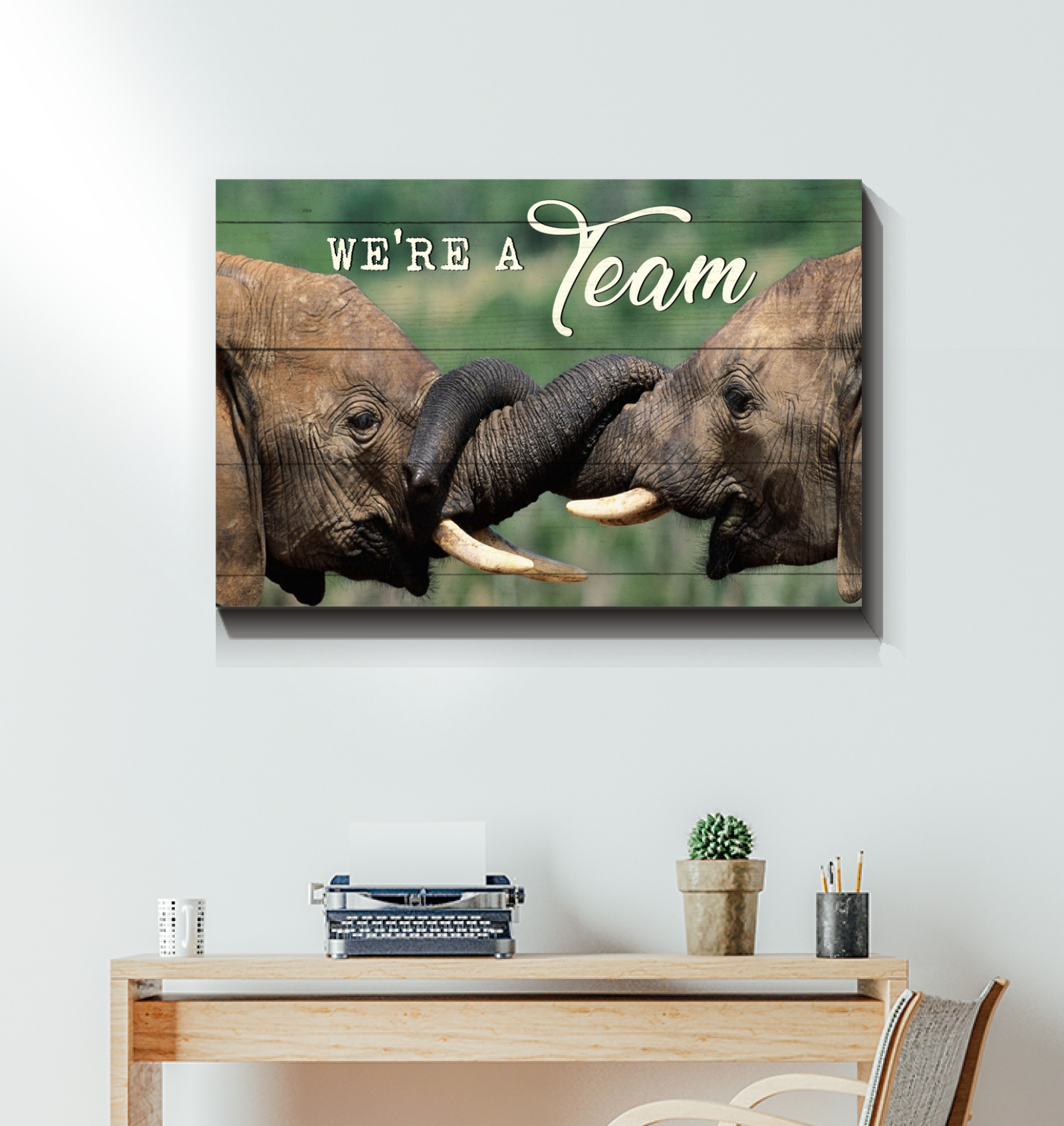 Elephant We Are A Team Premium Wall Art Canvas And Poster, Wall Decor, Canvas Instructure