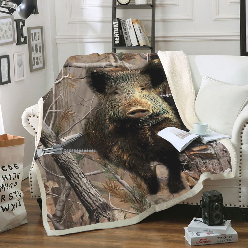 Casepring 3D Boar Zipper Custom Blanket