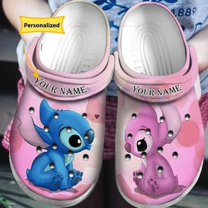 Stitch And Angel For Men And Women Rubber Crocs Crocband Clogs, Comfy Footwear