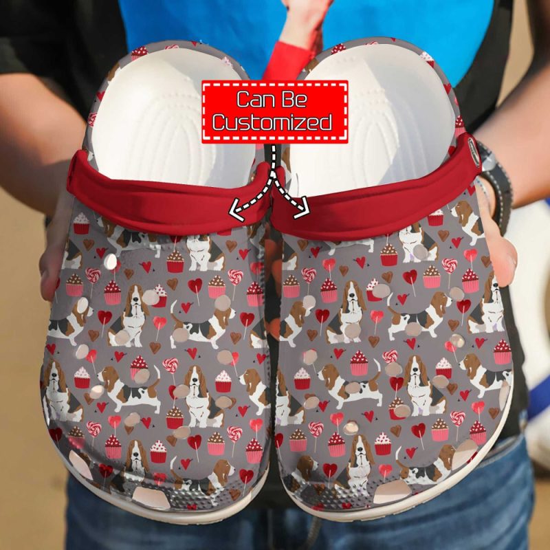 Dog – Personalized Basset Hound Pattern Clog Shoes For Men And Women