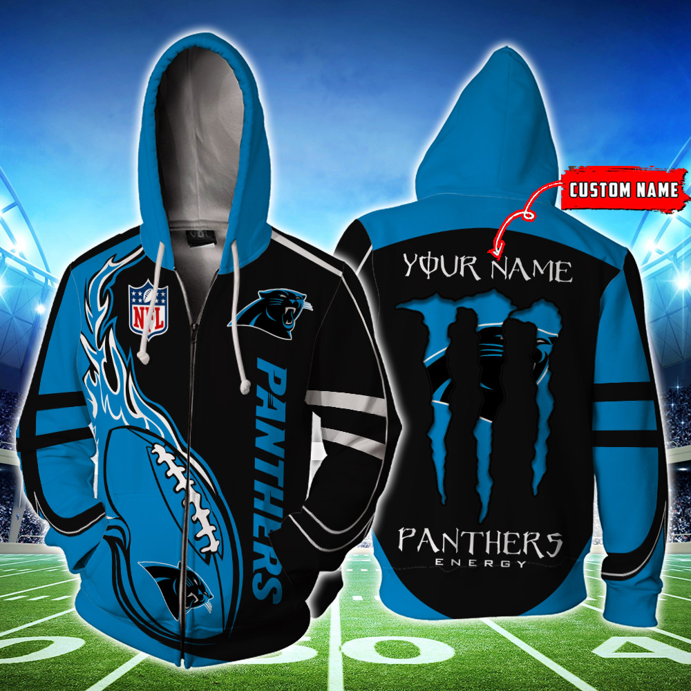 Carolina Panthers Custom Name Zipperhoodie 3D Ds001