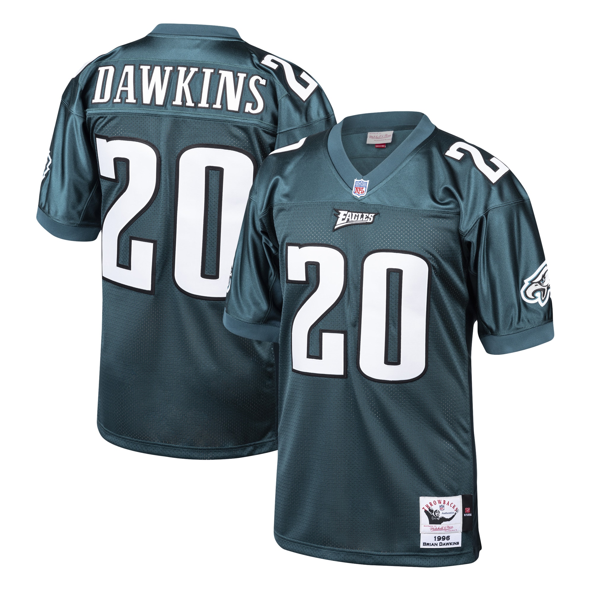 Men’s Philadelphia Eagles Brian Dawkins Mitchell & Ness Green 2004 Authentic Throwback Retired Player Jersey