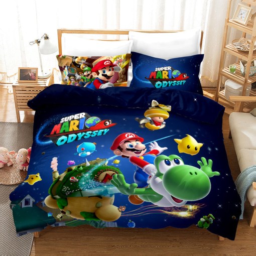 Super Smash Bros Ultimate Mario 23 Duvet Cover Pillowcase Home Decor 3D Bedding Set