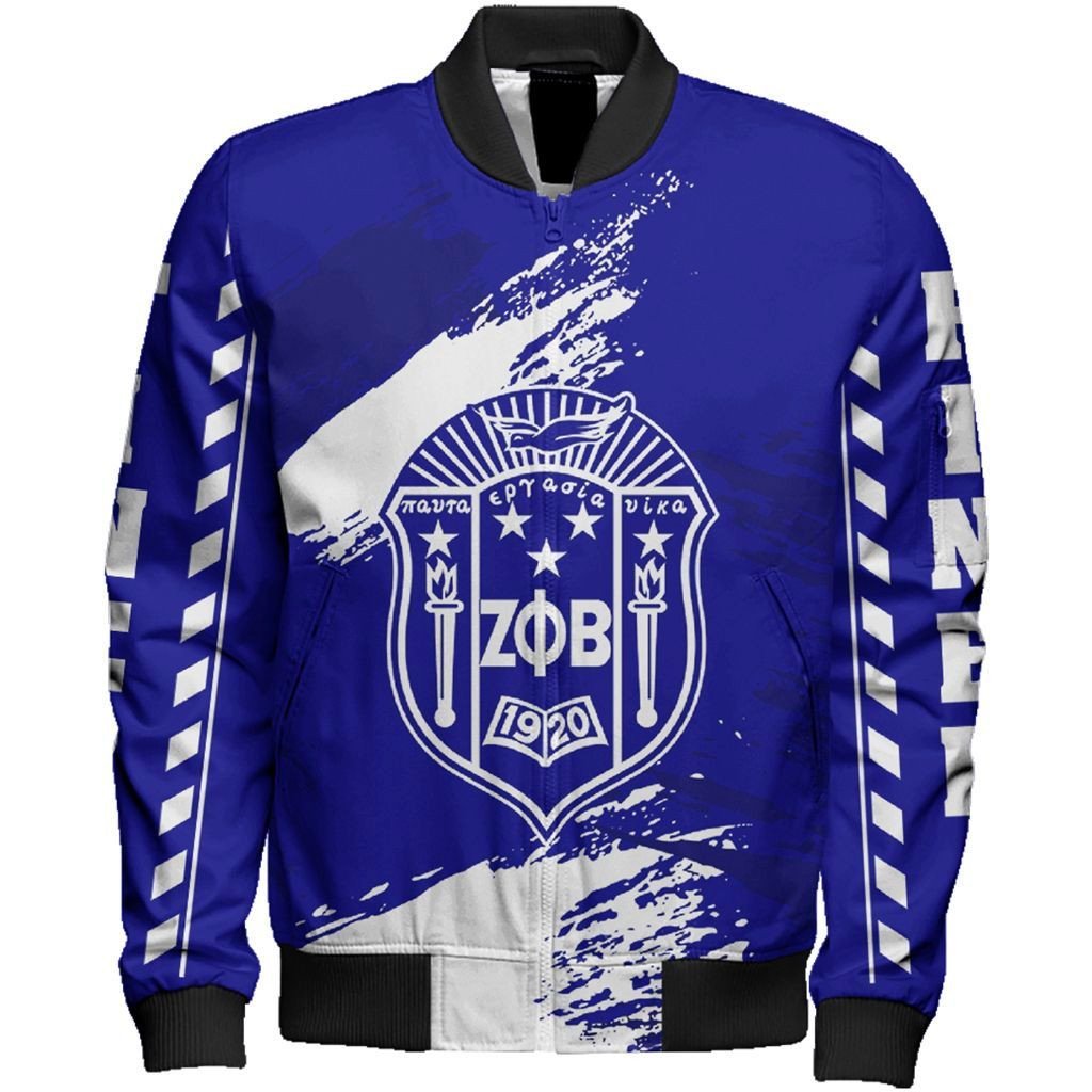 Wonder Print Jacket – Zeta Phi Beta Nineteen Sleeve Zip Bomber Jacket