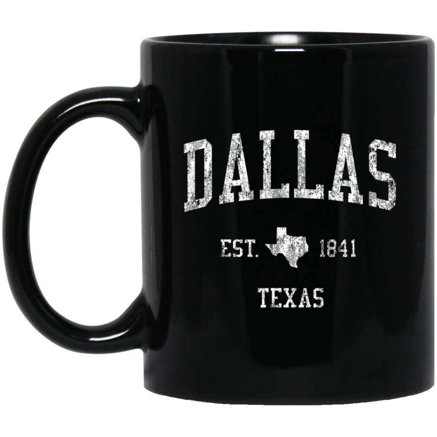 Dallas Texas Vintage Sports Design Dallas Big D Tee Black Mug