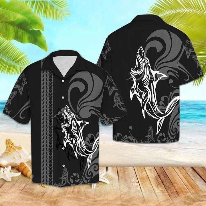 Beach Shirt Shop Tribal Shark Pattern – Hawaiian Shirt – Td281