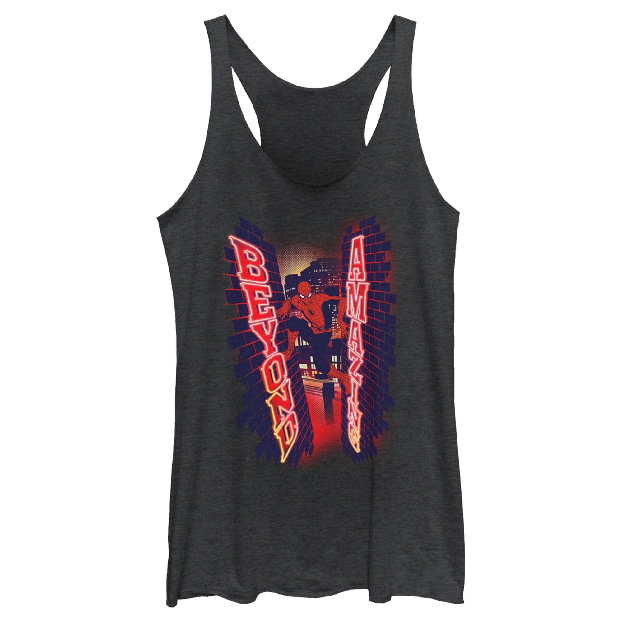 Women’S Spider-Man: Beyond Amazing Neon Logo Racerback Tank Top