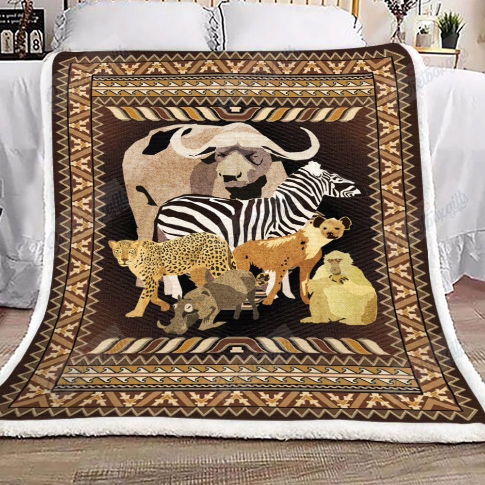 Wild Animal Native Pattern Gs-1505Qv Fleece Blanket