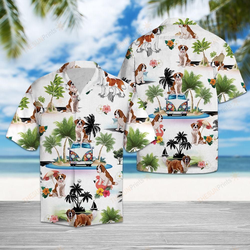 Saint Bernard Vacation Hawaiian Shirt Ha4085