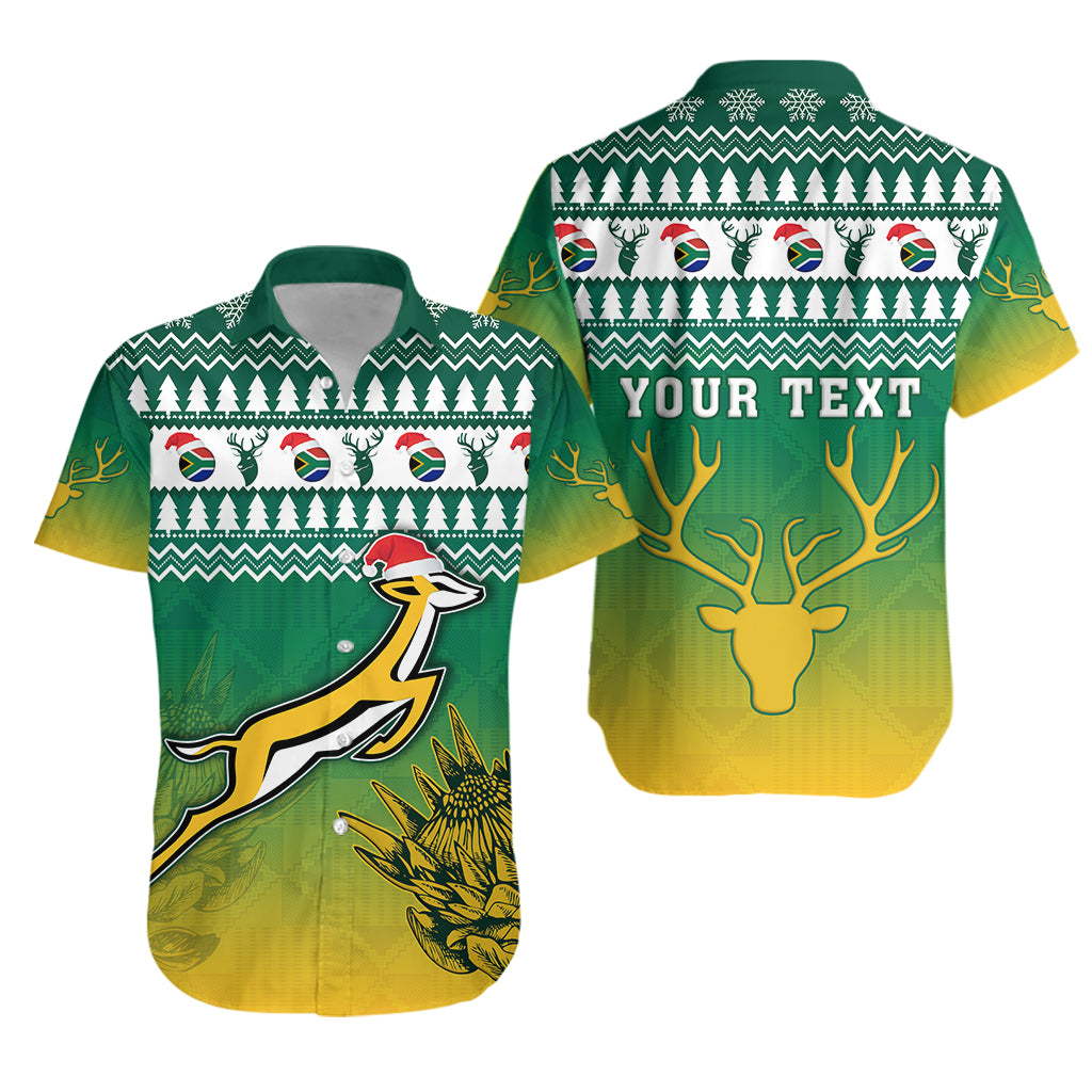 (Custom Personalised) South Africa Rugby Christmas Hawaiian Shirt Proud Springboks Lt13