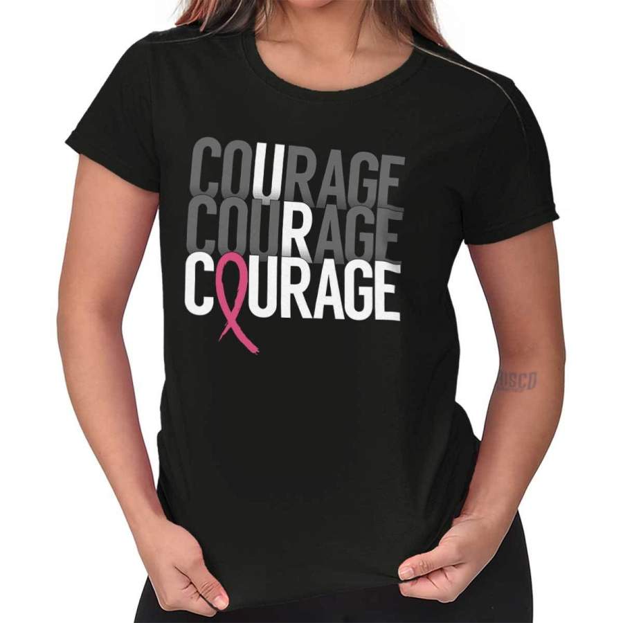 Breast Cancer Awareness Courage Ladies T-Shirt