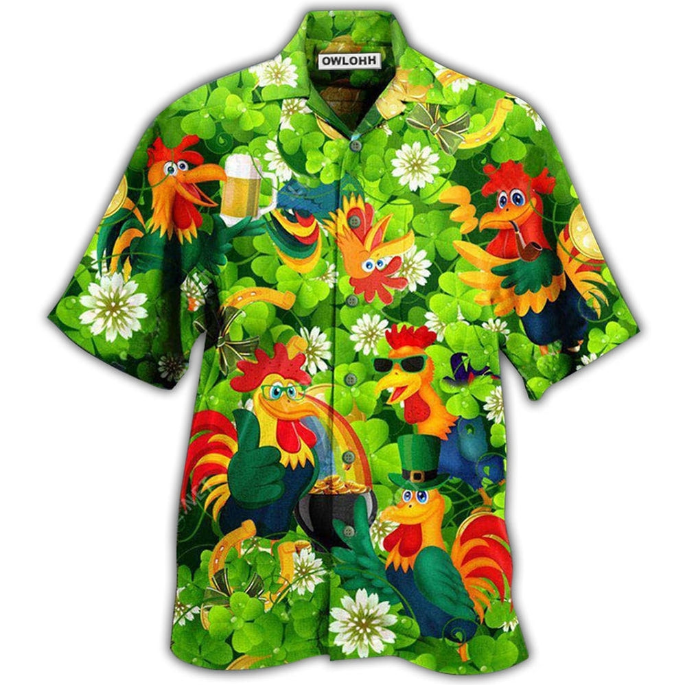 Chicken Roosters Bring Luck Shamrock Hawaii Shirt Ha7347