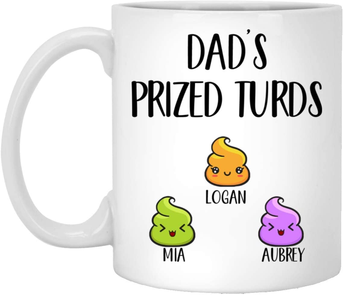 Personalized Dad’S Favorite Turd Mug Funny Father’S Day Customized Mug Grandpa Funny Poop Gift Turd Gift For Dad’S Birthday Favorite Grandkid Mug – Gift For Funny Dad – 11Oz Coffee Mug 11Oz