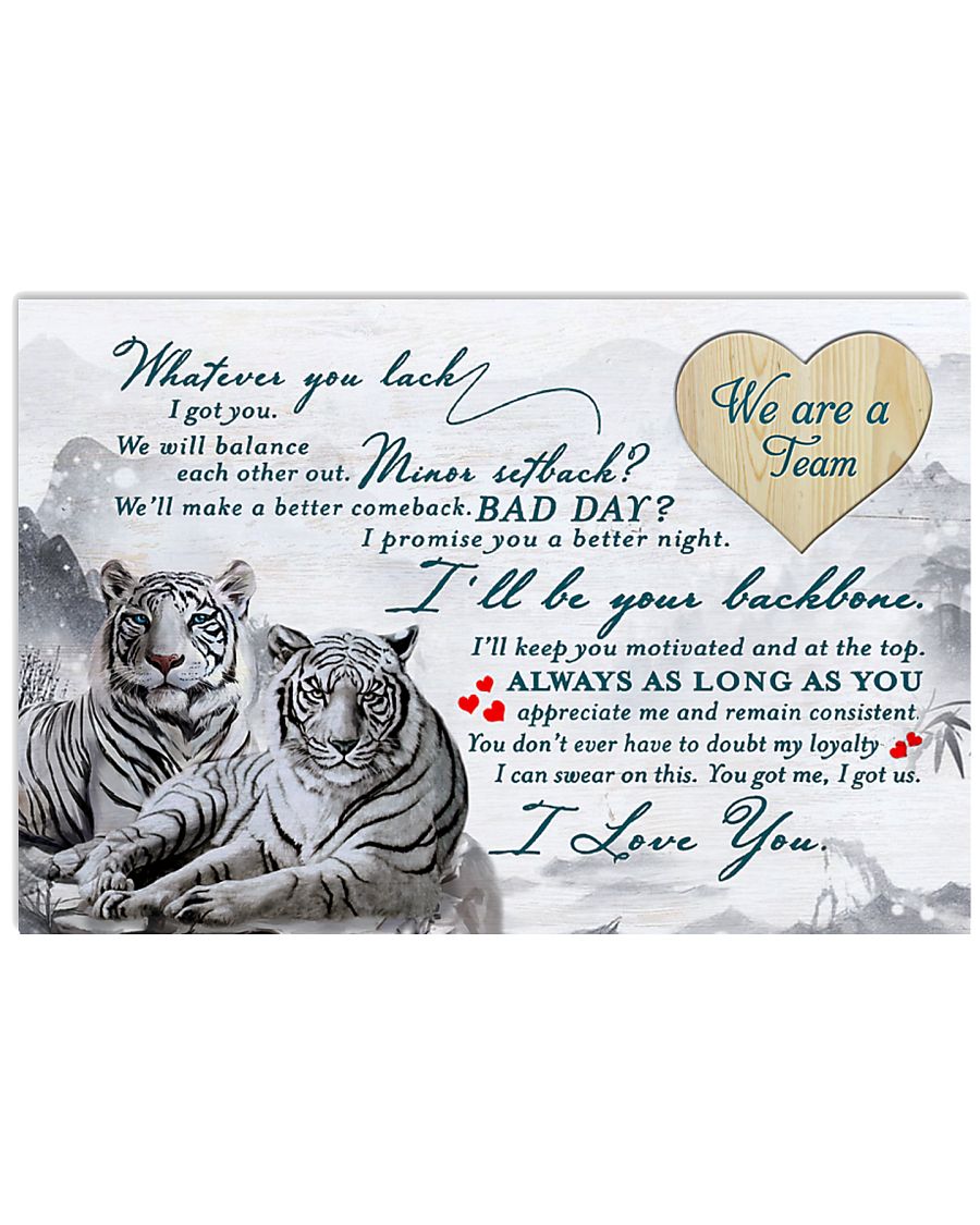 White Tiger We Are Team Poster Poster Print, Canvas Print Wall Art, Canvas Poster Wall Decor