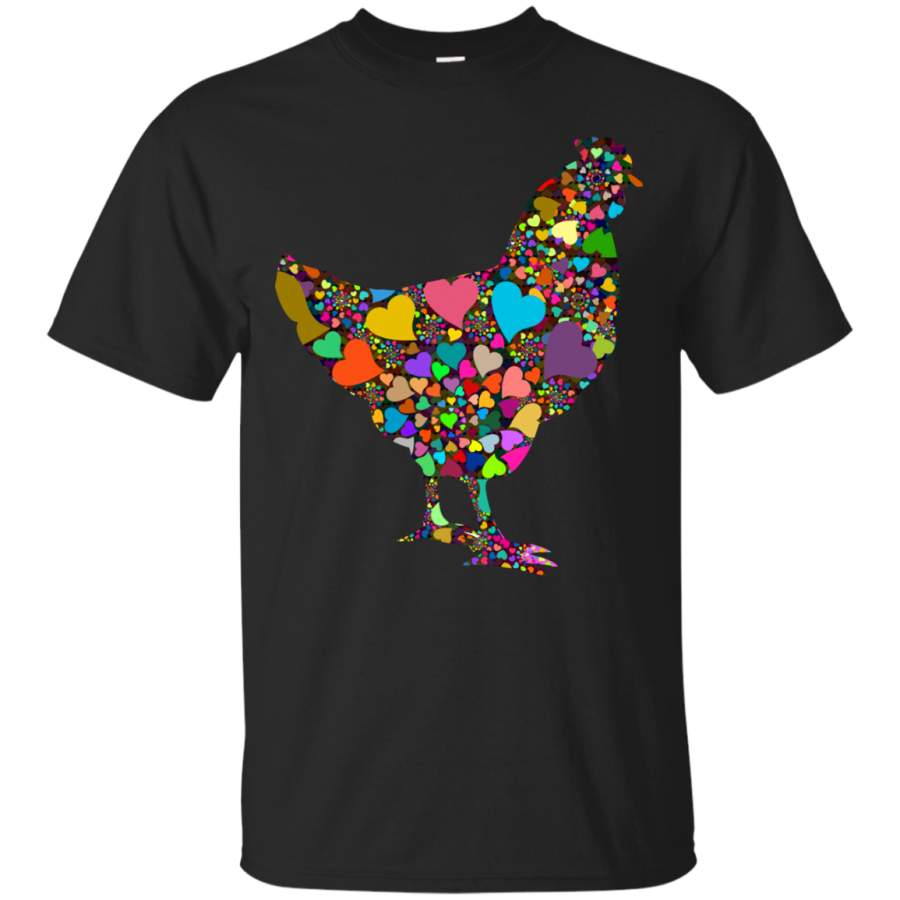 AGR Abstract Chicken Art Fractal Hearts Hen Shirt