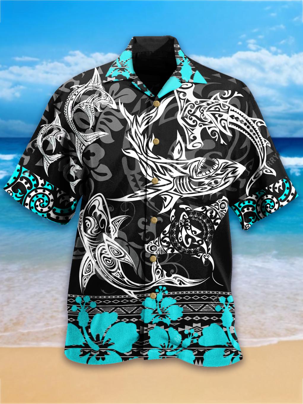 Shark Fishing Aloha Hawaiian Shirts For Men & For Women | Hw3701