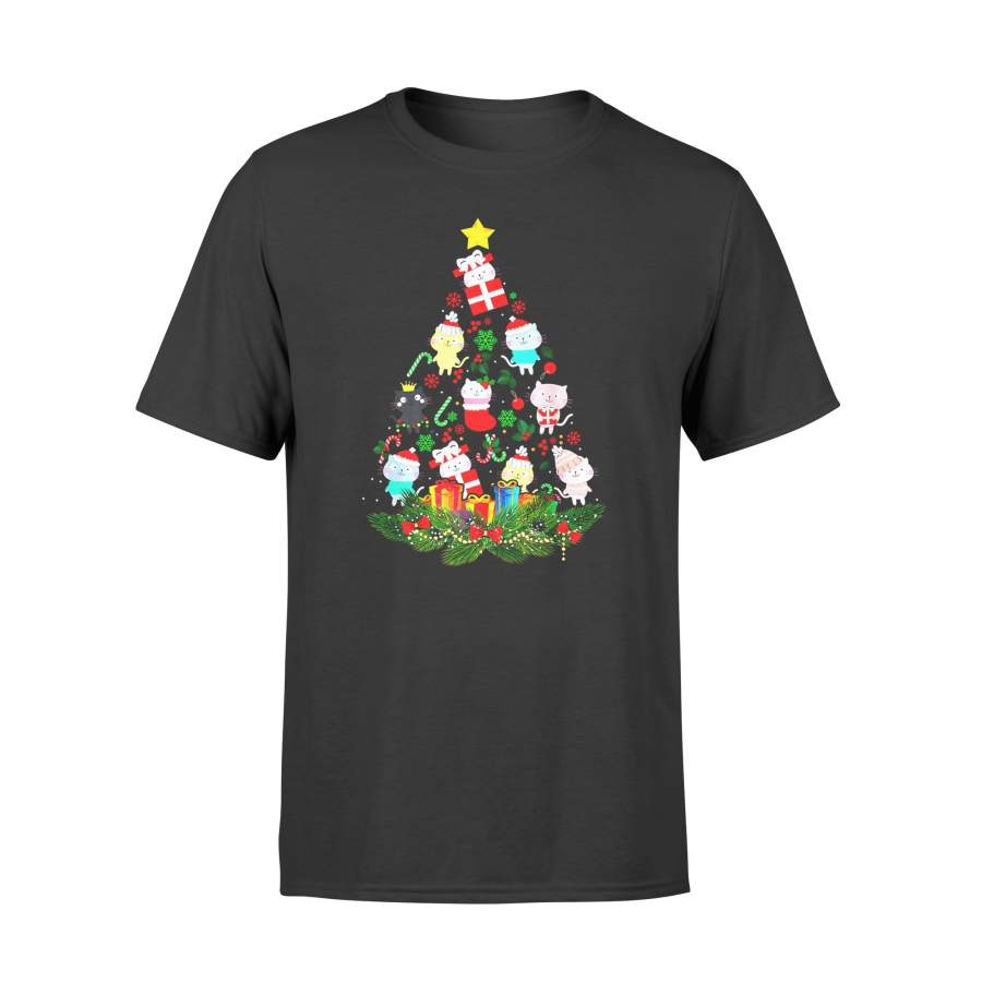 Christmas gift idea Cat Xmas Light Meowy Xmas Cute Kitten Xmas Tree T-Shirt – Standard T-shirt