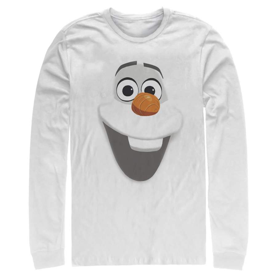Frozen Men's Olaf Face  Long Sleeve Shirt