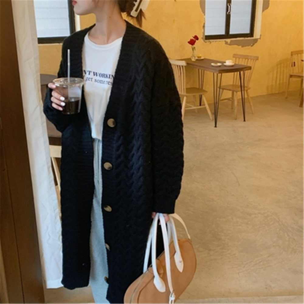 2022 New Spring Autumn Womens Cardigans Vintage Lady Long Jackets Loose Large Size Female Knitted Sweaters Coats Woman Outerwear alx