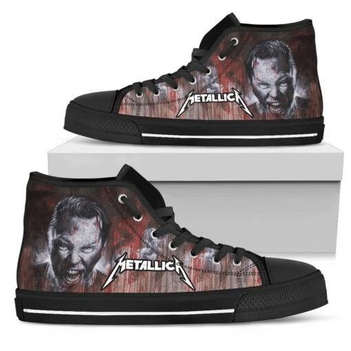 Zokastore? James Hetfield Metallica Shoes ? Lead Singer Of Metallica ? High Top Shoes -Mts042