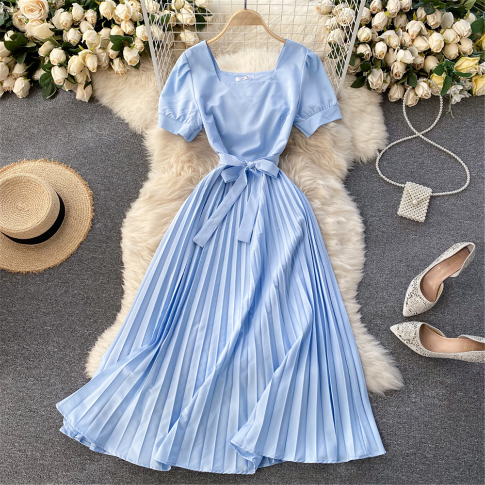 Atopos Women Summer Dress Fashion Casual Short Sleeve Midi Dresses High Waist Vestidos Sundress Female Robe Woman Clothes 2022 alx