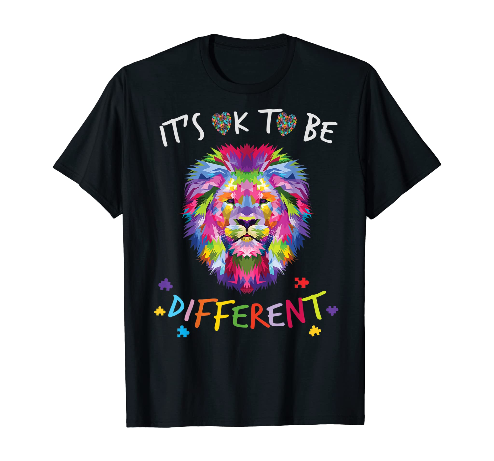 Autism Awareness Shirt It’S Ok To Be Different Colorful Lion T-Shirt