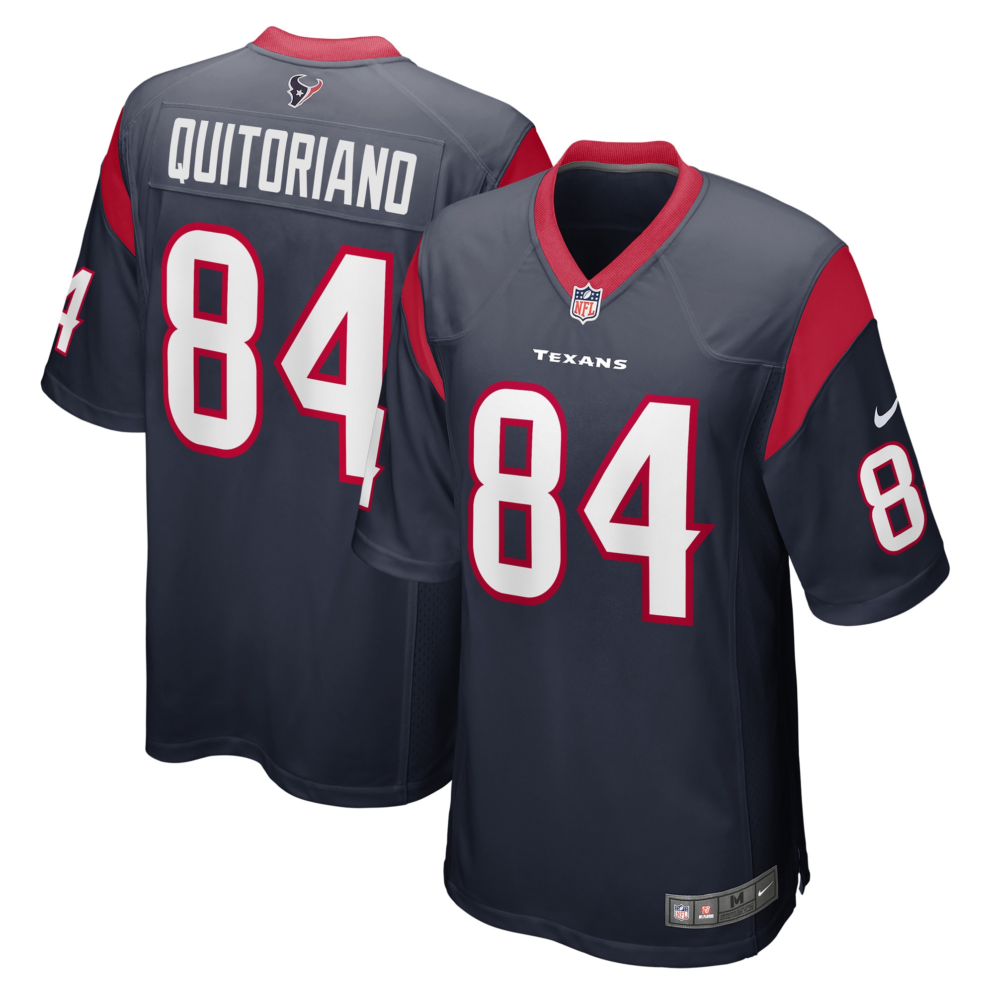 Men’s Houston Texans Teagan Quitoriano Navy Game Player Jersey