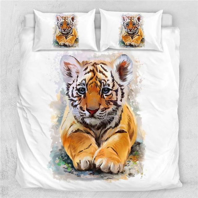 3D Tiger Baby 3 Pieces Quilted Comforter Set