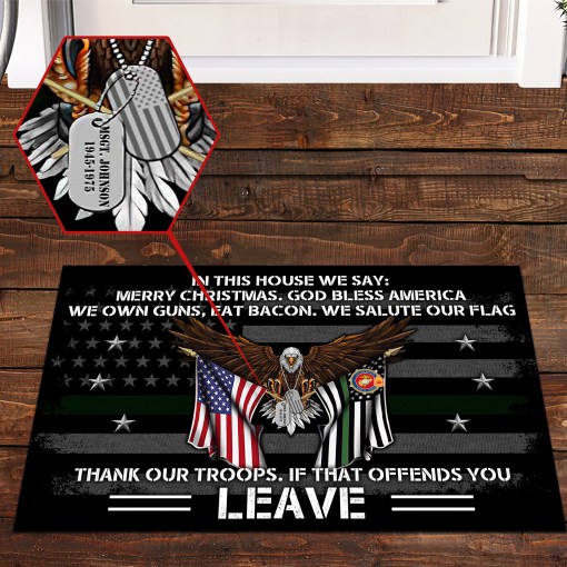 Us Marine Corps Military Veteran Eagle American Doormat, Custom Doormat All Over Printed