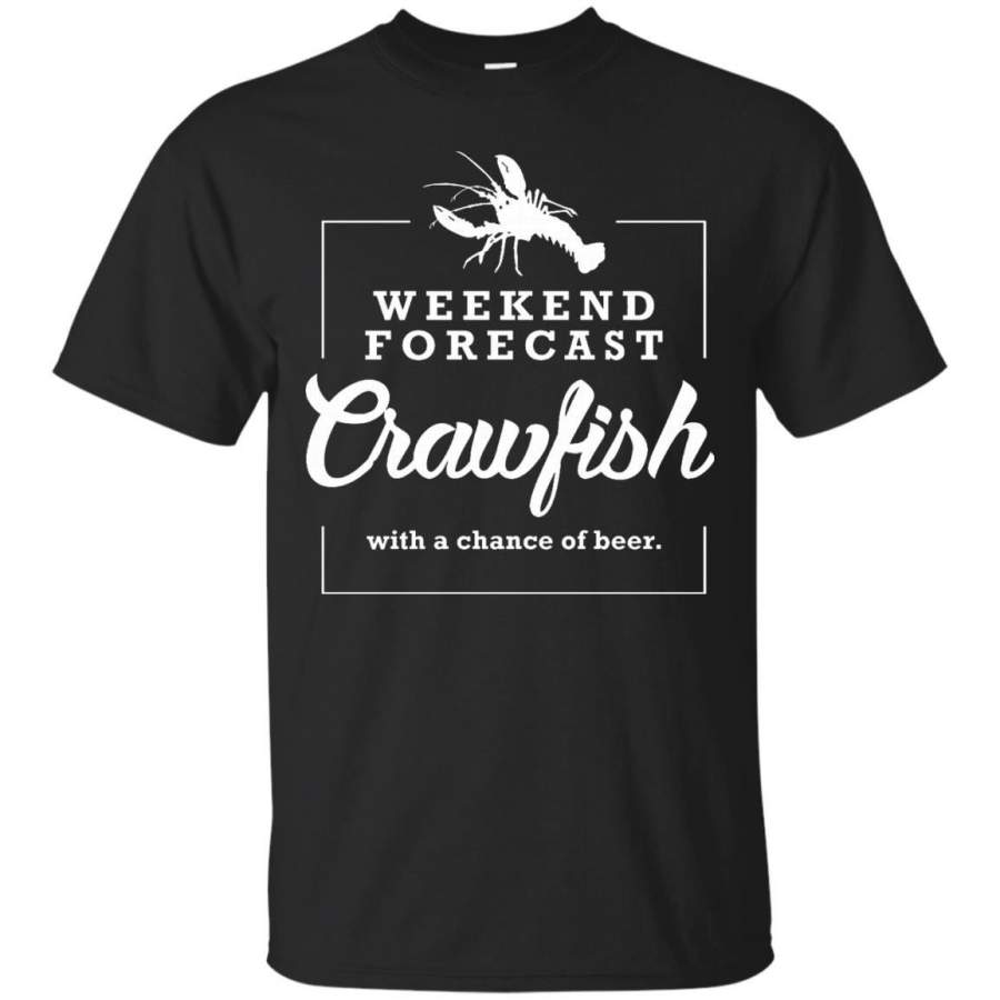 AGR Crawfish T Shirt Weekend Forecast Cajun Boil and Beer Tee1