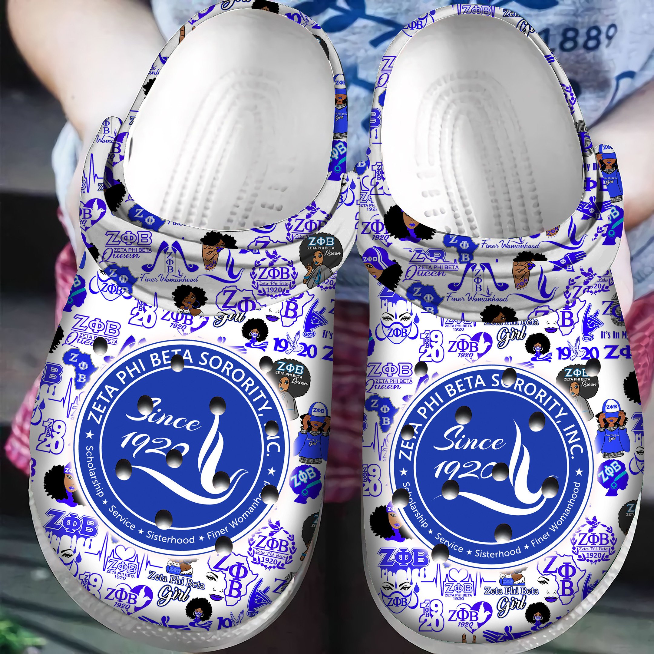 Zeta Phi Beta Crocs Classic Clogs Shoes Pancr1135