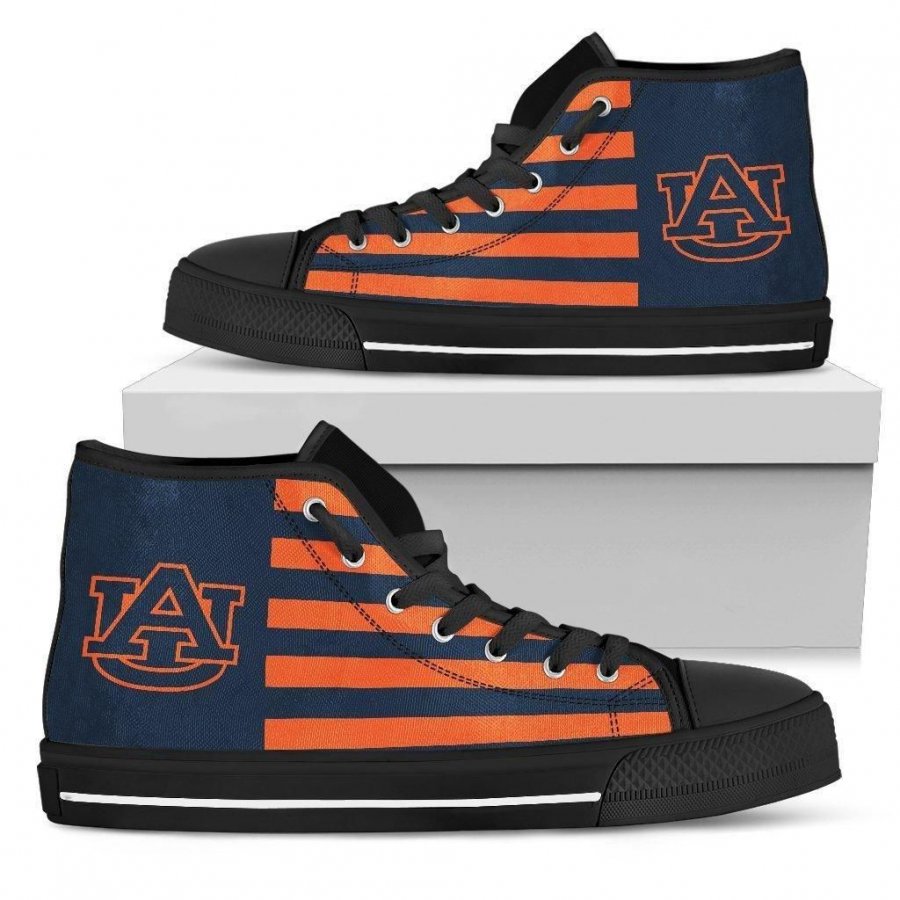 American Flag Auburn Tigers High Top Shoes #897