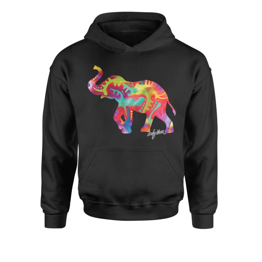 Neon Good Luck Elephant Youth-Sized Hoodie