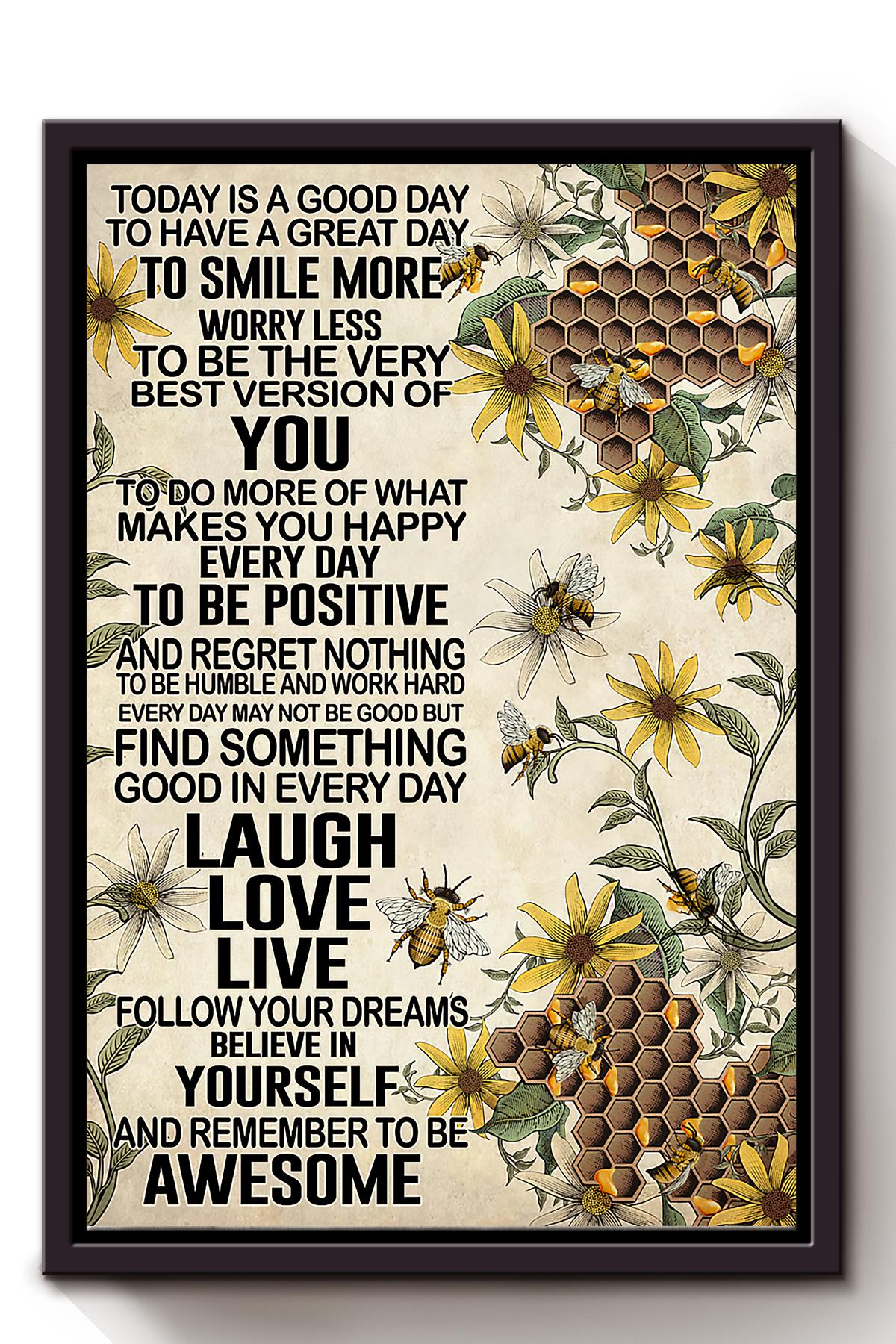 Today Is A Good Day Motivation Quotes Wall Art For Home Decor Framed Matte Canvas