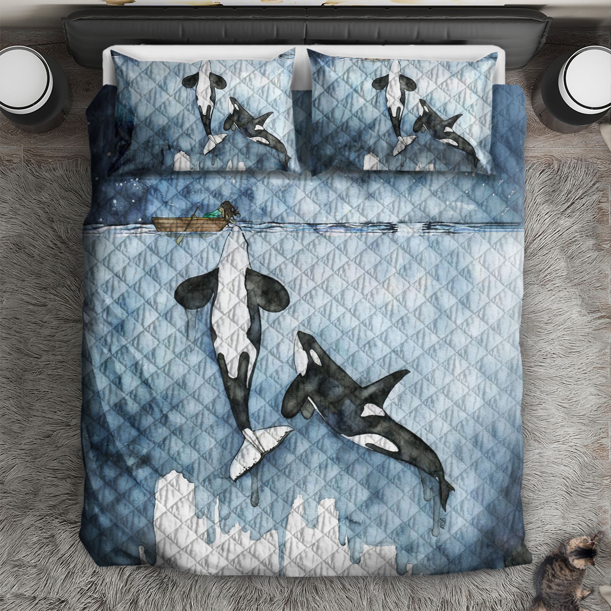 Two Whales In The Sea Quilt Set – TMHQS0002