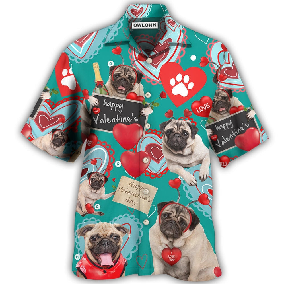 Bulldog Happy Valentine Love Paw Hawaii Shirt Ha26579