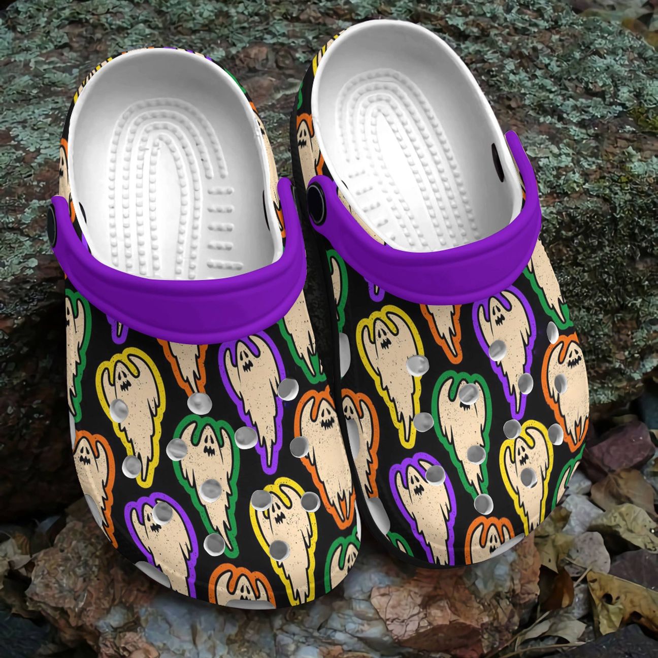 Halloween Personalized Clog, Custom Name, Text, Color, Number Fashion Style For Women, Men, Kid, Print 3D Ghosts